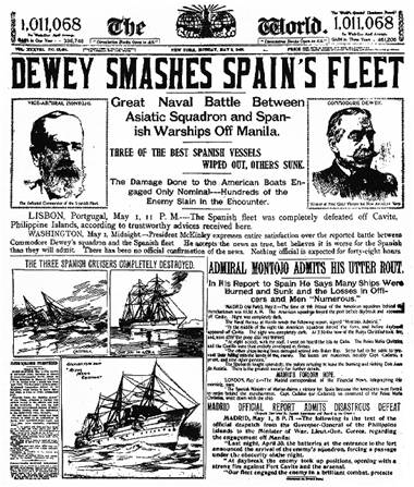 Se, na frente de batalha, a vitória americana parecia certa, também no campo mediático a guerra era travada de forma desigual. Depois da derrota espanhola nas Filipas e em Santiago, a situação tornava-se insustentável para a imprensa espanhola.