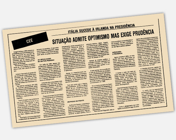 CEE: Itália sucede à irlanda na presidência