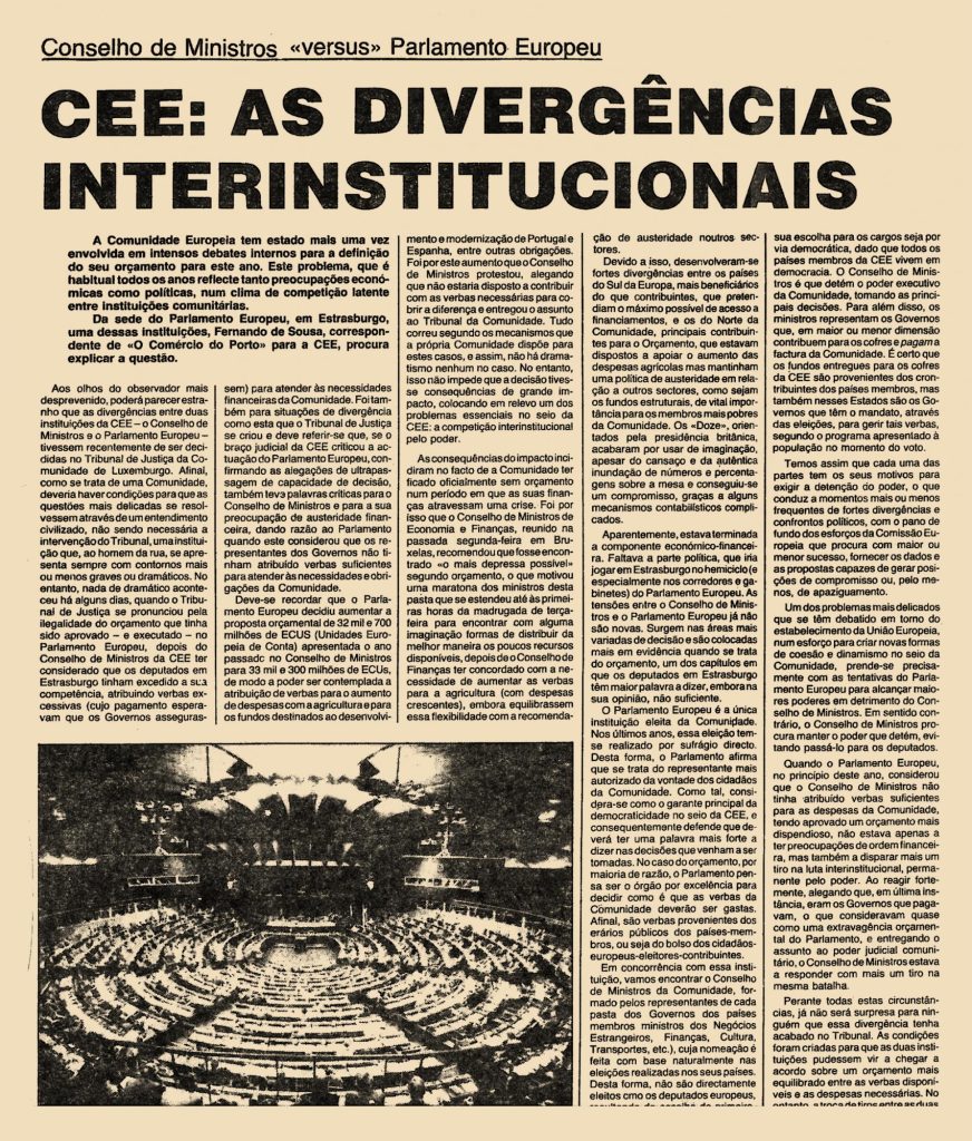 CEE: as divergências interinstitucionais
