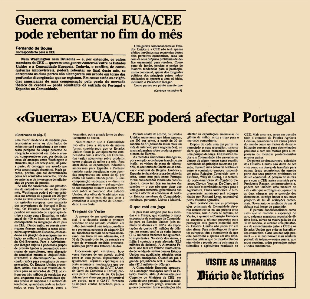 Guerra comercial EUA/CEE pode rebentar no fim do mês
