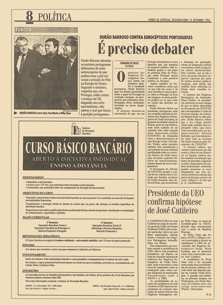 Durão Barroso contra eurocépticos portugueses: É preciso debater 