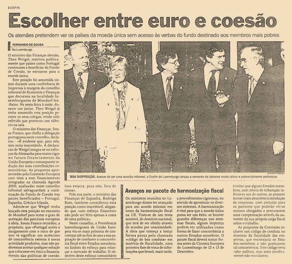 Escolher entre euro e coesão