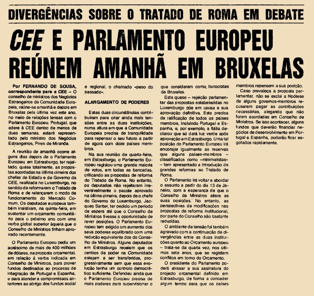 CEE e parlamento europeu reúnem amanhã em Bruxelas