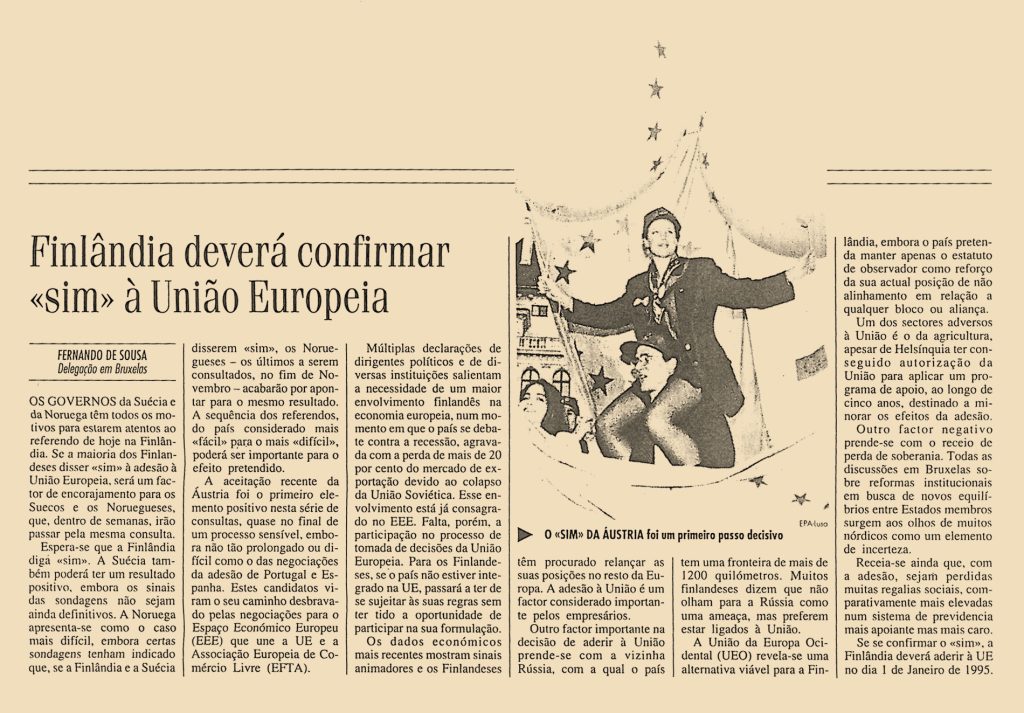 Finlândia deverá confirmar “sim” à União Europeia 