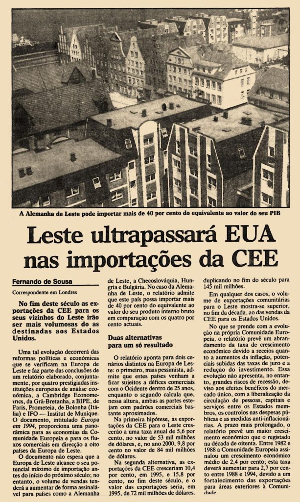 Leste ultrapassará EUA nas importações da CEE