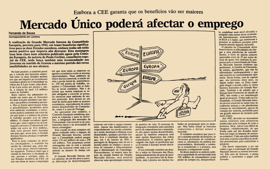 Mercado Único poderá afectar o emprego