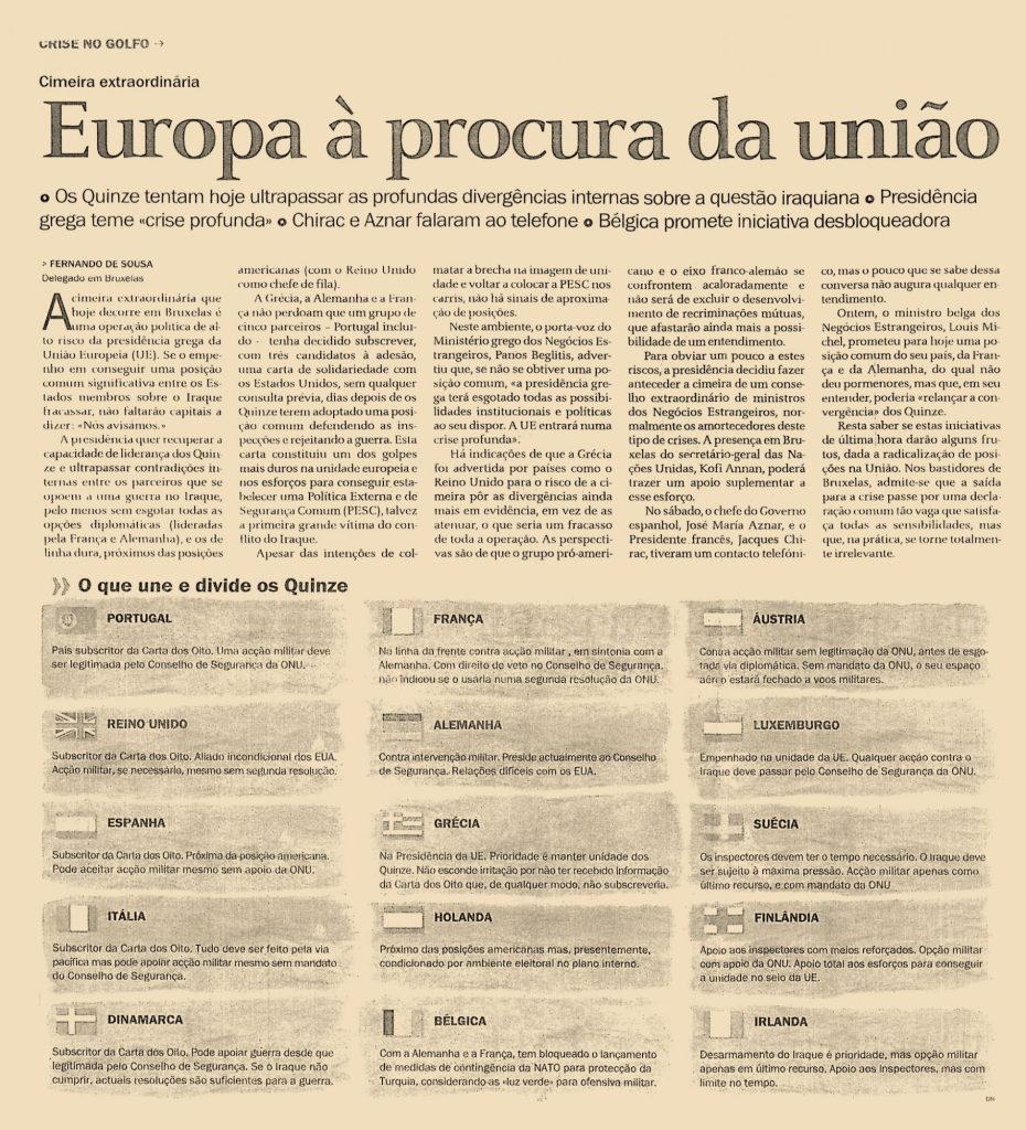 Europa à procura da união