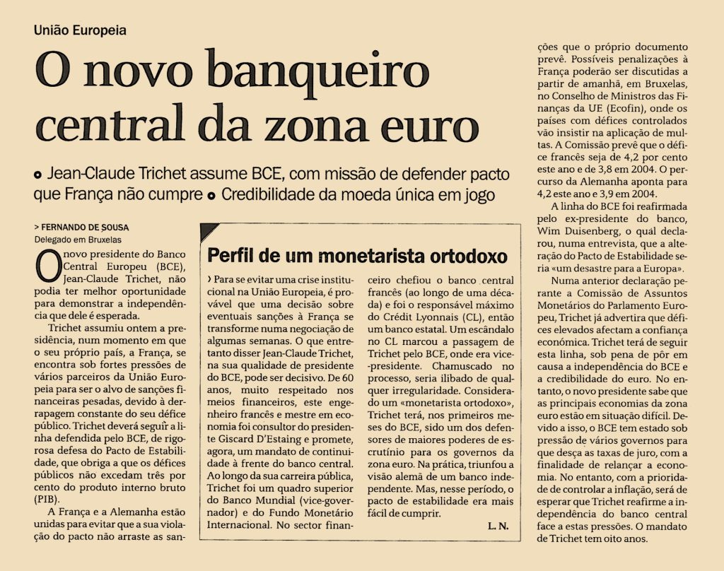 O novo banqueiro central da zona euro