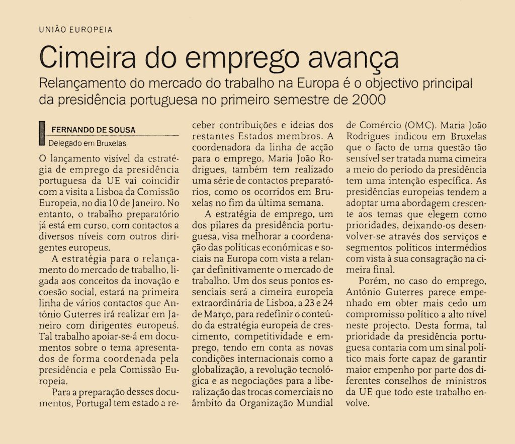 Cimeira do emprego avança