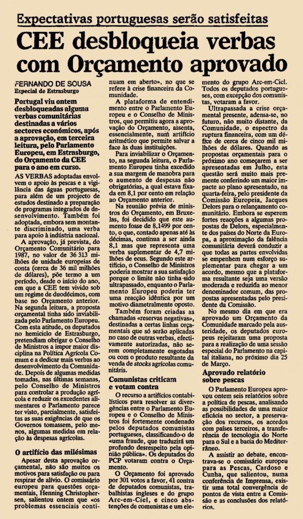 CEE desbloqueia verbas com orçamento aprovado
