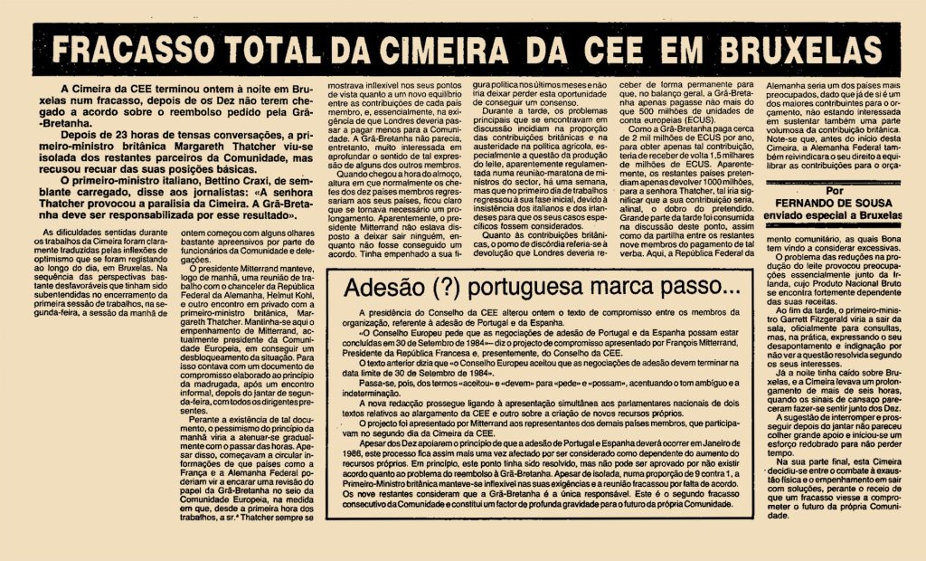 Fracasso total da cimeira da CEE em Bruxelas 