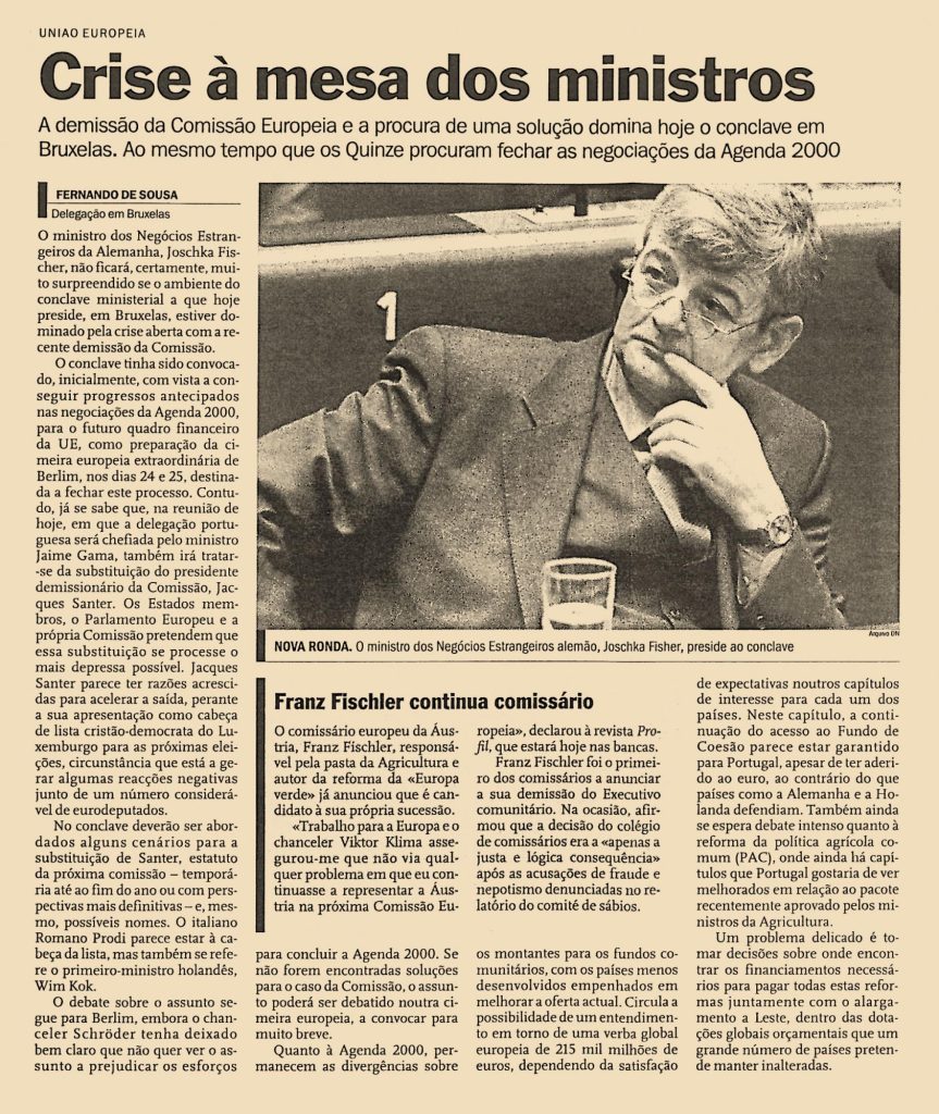 Crise à mesa dos ministros 