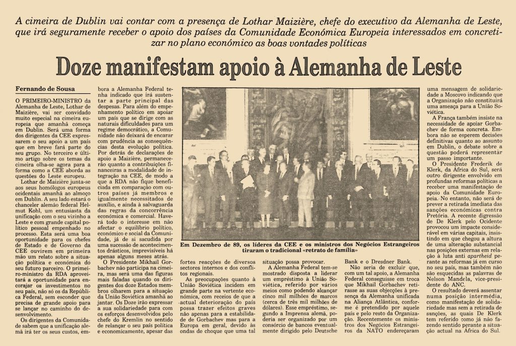 Doze manifestam apoio à Alemanha de Leste