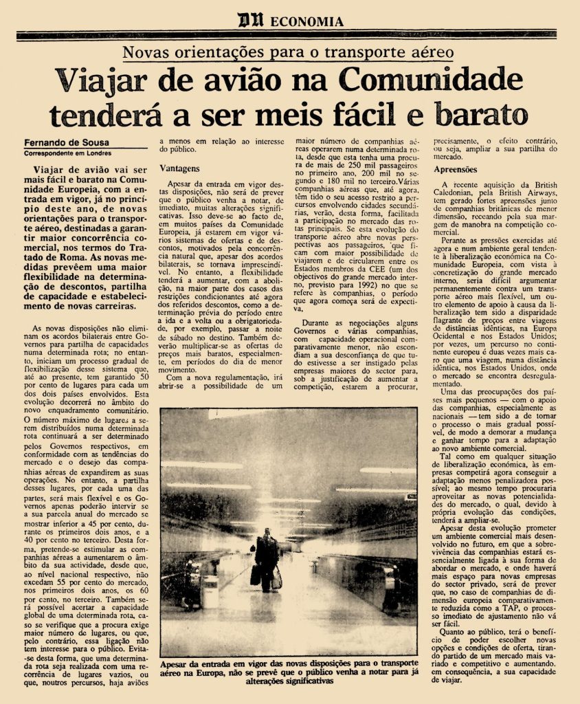 Viajar de avião na Comunidade tenderá a ser mais fácil e barato