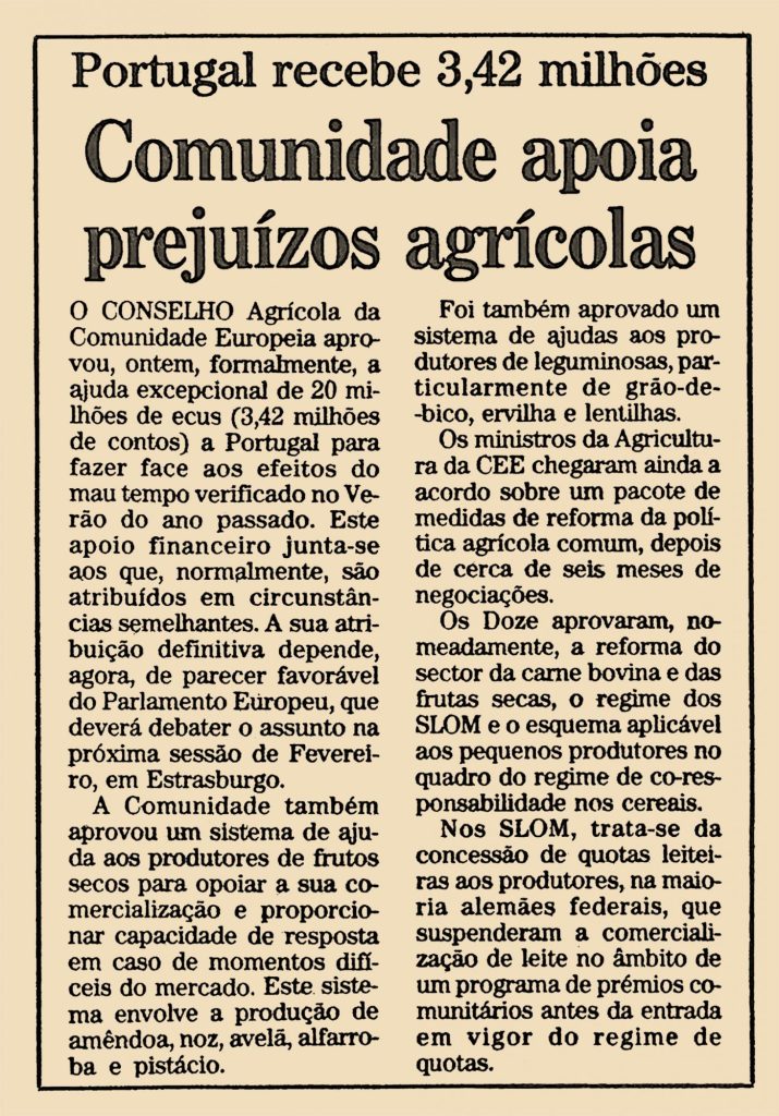 Comunidade apoia prejuízos agrícolas