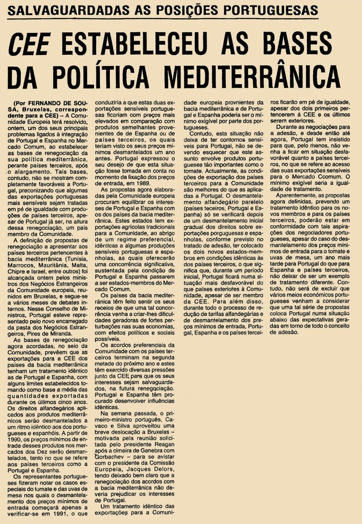 CEE estabeleceu as bases da política mediterrânica 