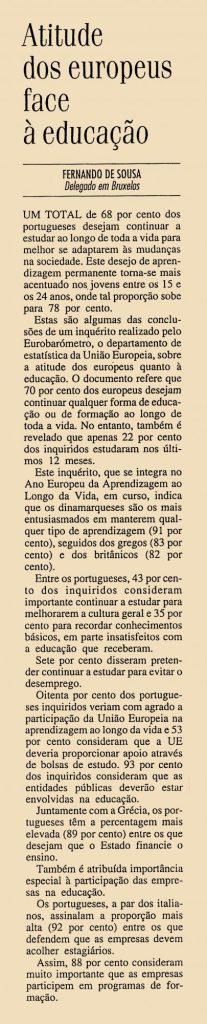 Atitude dos europeus face à educação