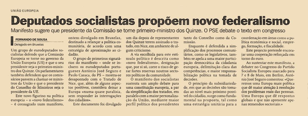 Deputados socialistas propõem novo federalismo