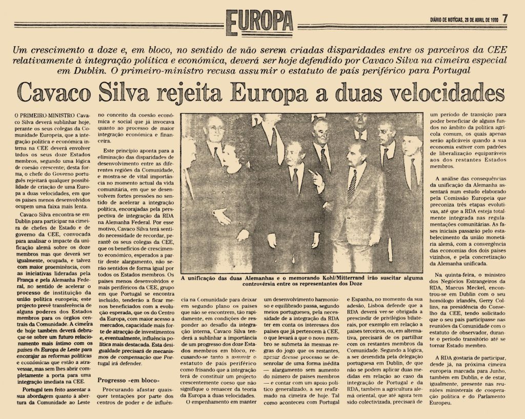 Cavaco Silva rejeita Europa a duas velocidades