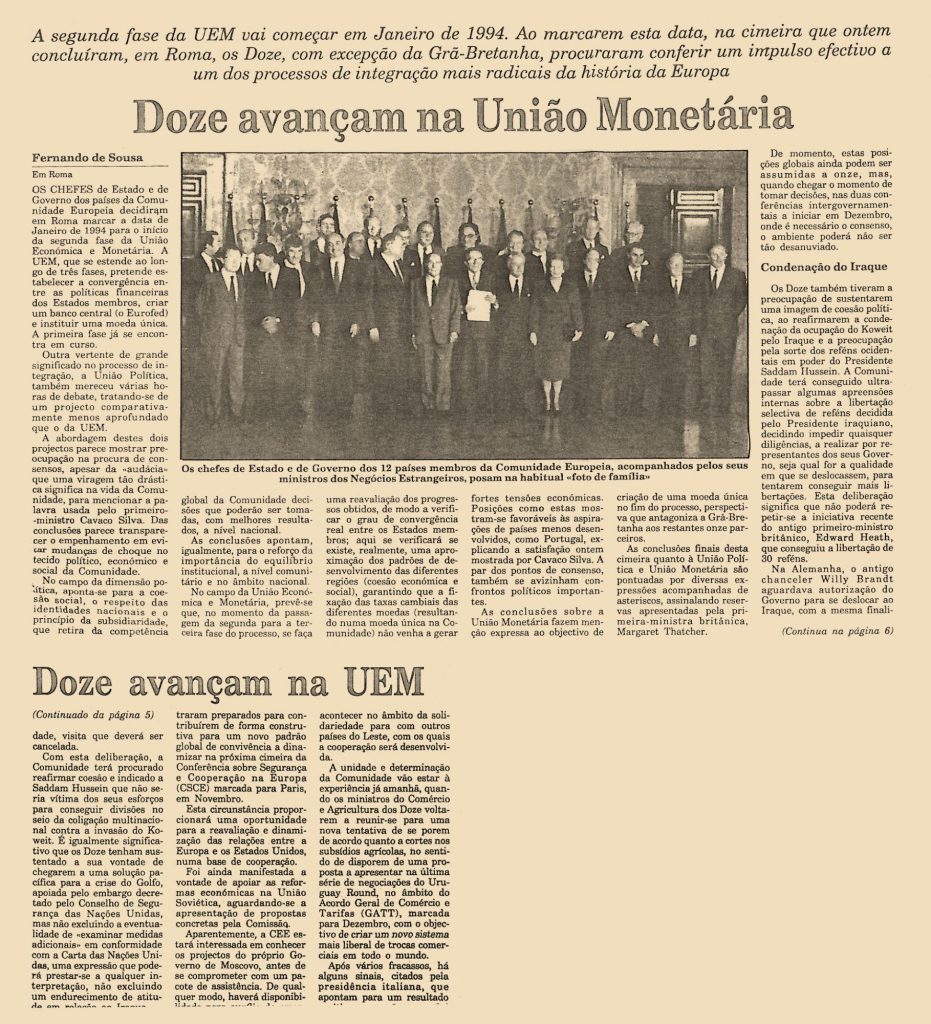 Doze avançam na União Monetária 