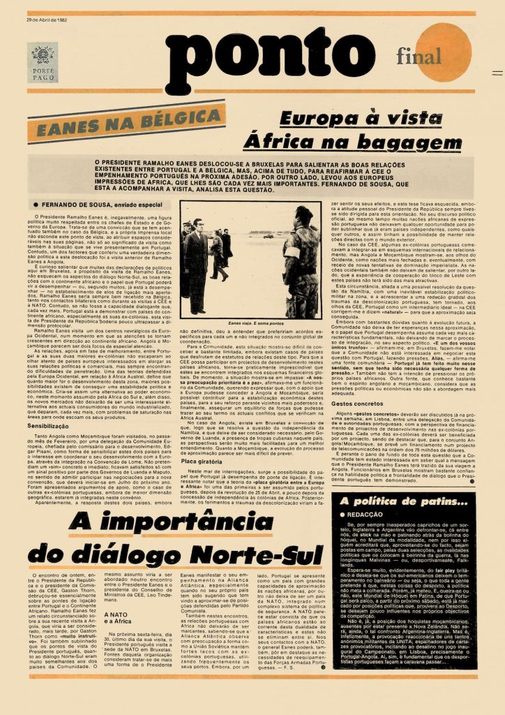 Eanes na Bélgica – Europa à vista África na bagagem