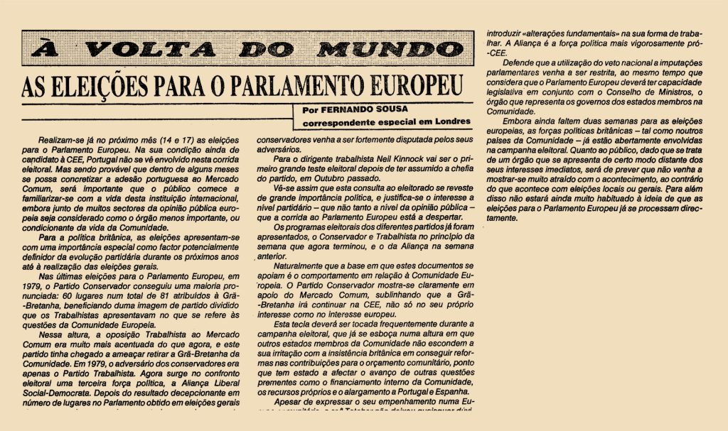 As eleições para o parlamento europeu 