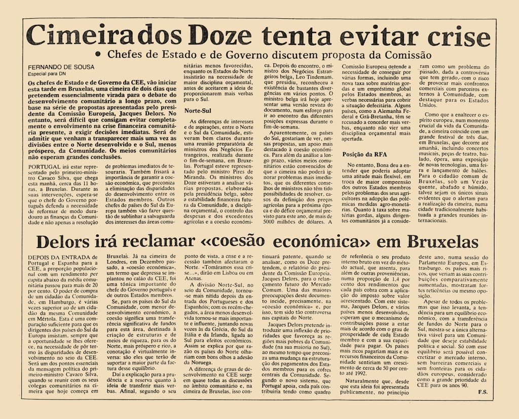 Cimeira dos Doze tenta evitar crise 