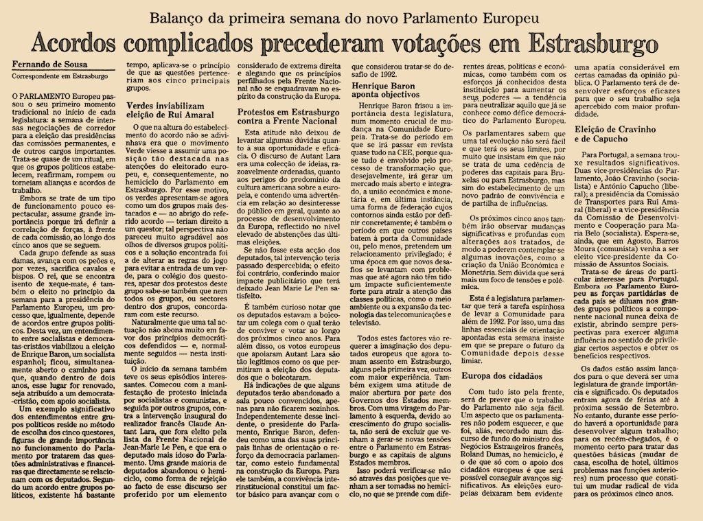 Balanço da primeira semana do novo Parlamento Europeu: Acordos complicados precederam votações em Estrasburgo