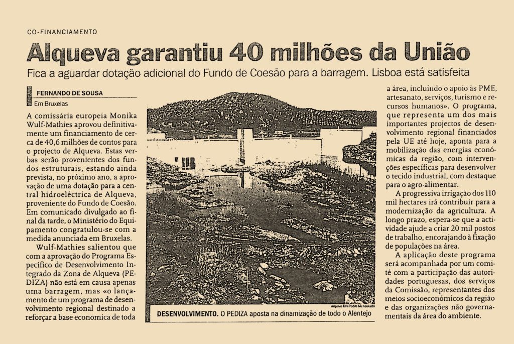 Alqueva garantiu 40 milhões da União