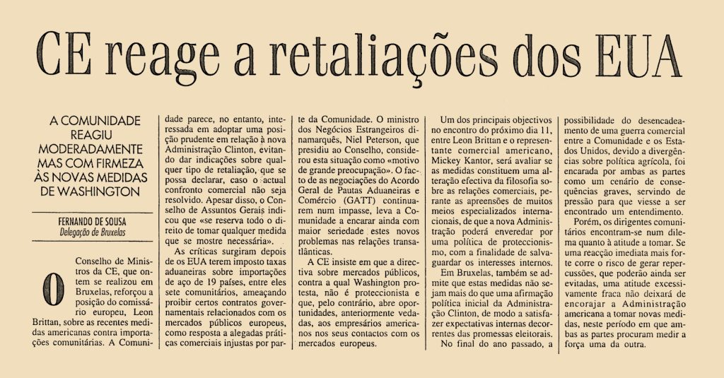 CE reage a retaliações dos EUA