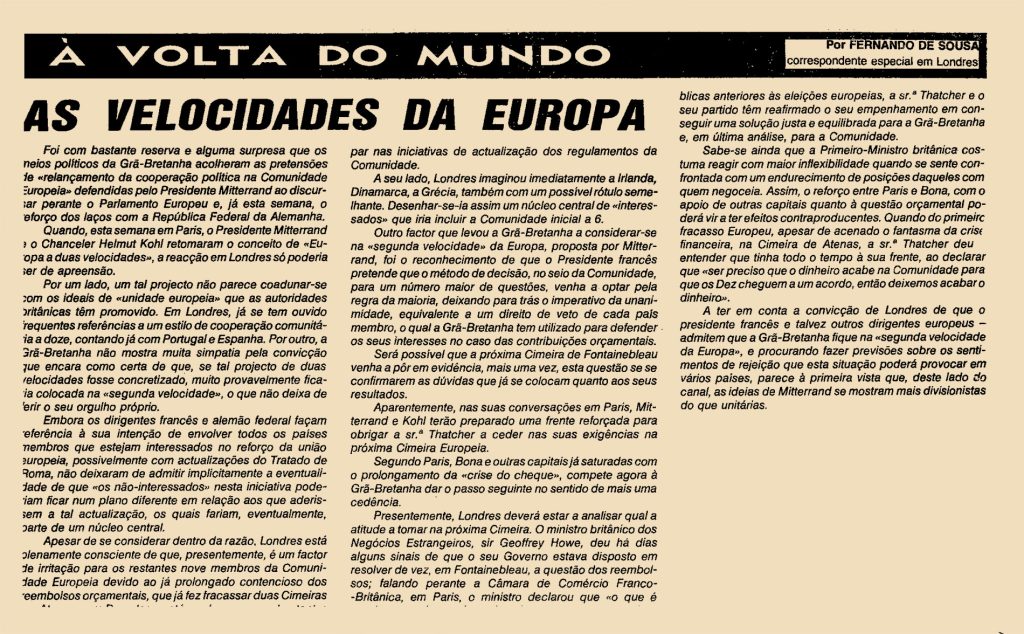 As velocidades da europa 