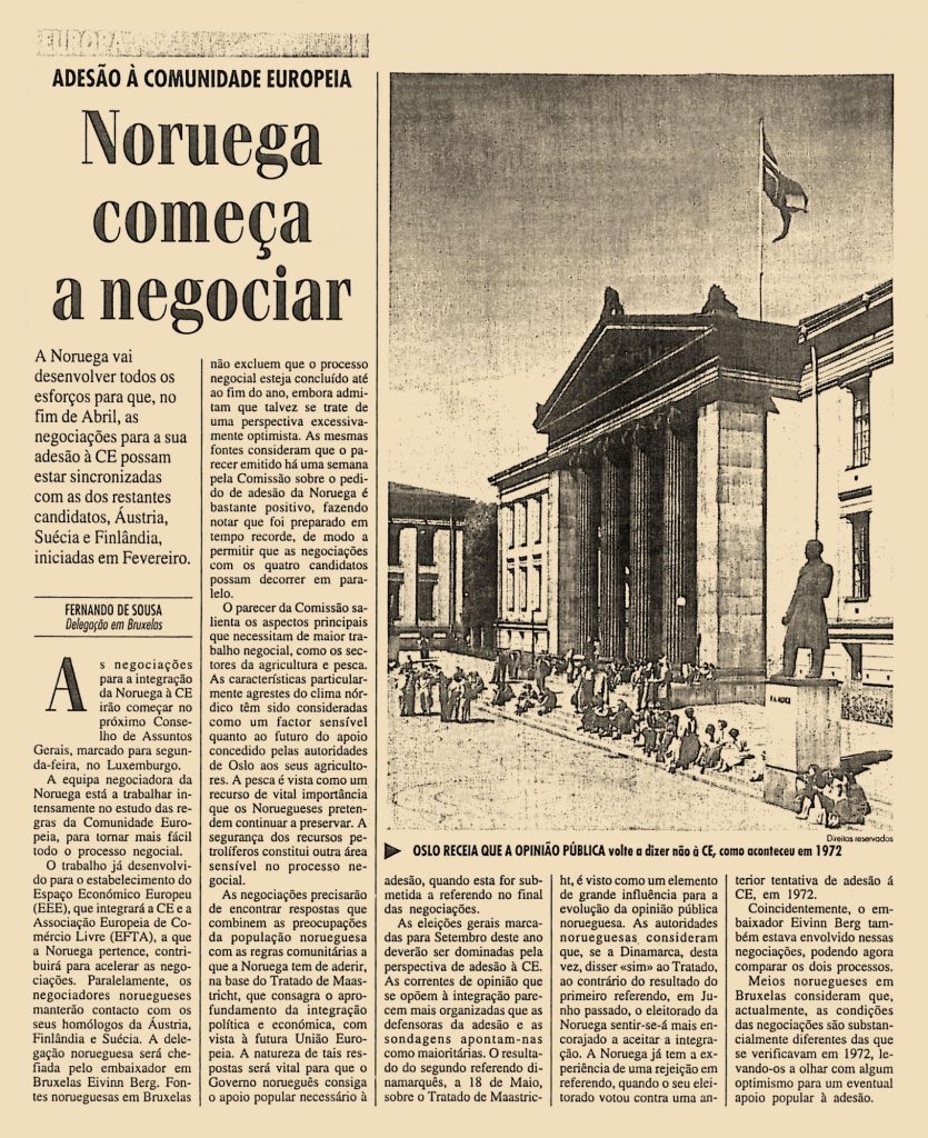 Noruega começa a negociar 