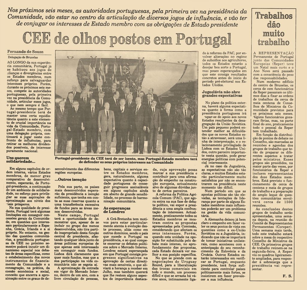 CEE de olhos postos em Portugal