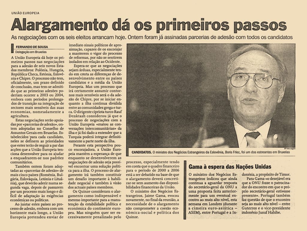Alargamento dá os primeiros passos