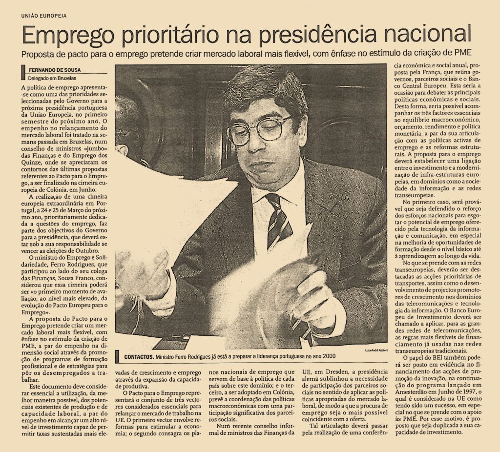 Emprego prioritário na presidência nacional