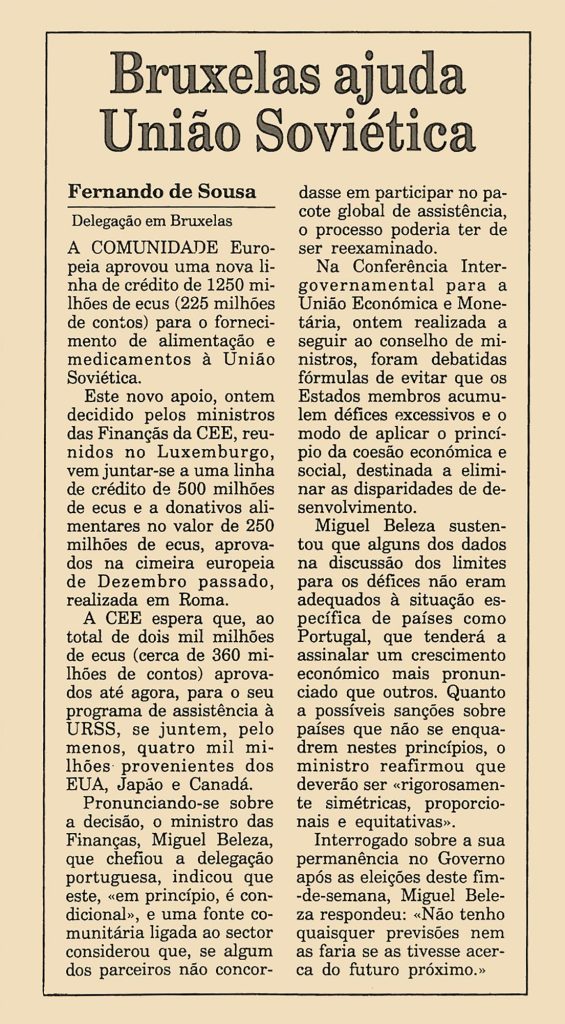 Bruxelas ajuda união Soviética 