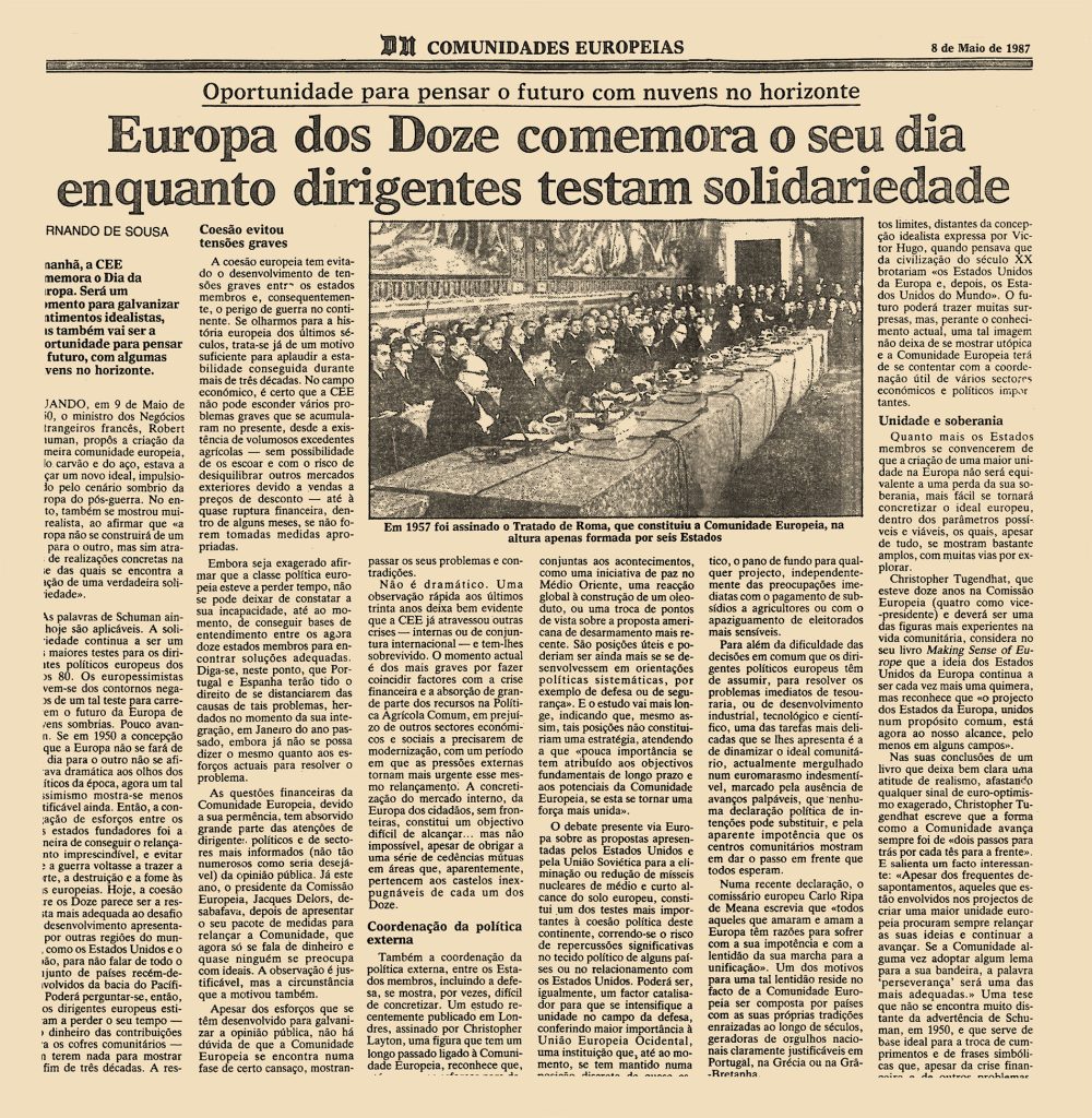 Europa dos Doze comemora o seu dia enquanto dirigentes testam solidariedade 