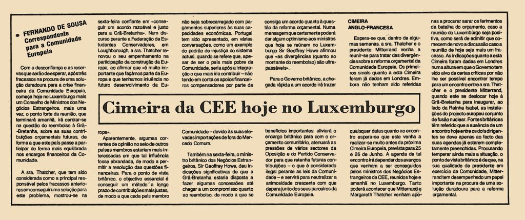 Cimeira da CEE hoje no Luxemburgo 