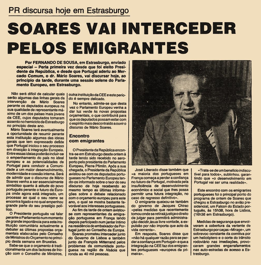 Soares vai interceder pelos emigrantes