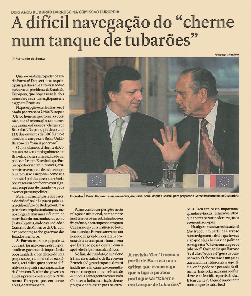  A difícil navegação do “cherne num tanque de tubarões”