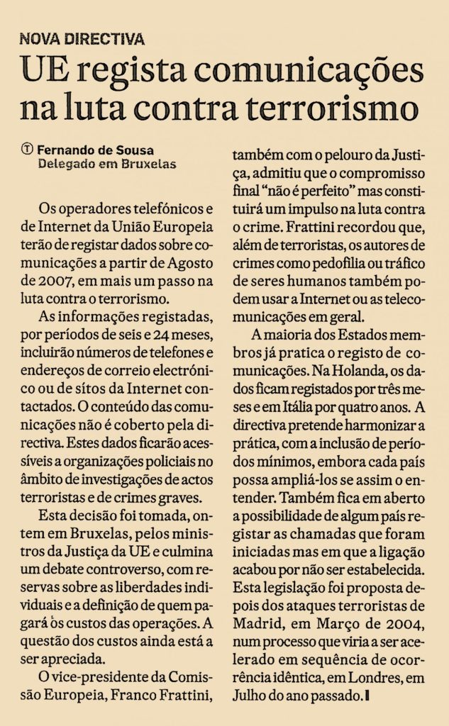 UE regista comunicações na luta contra terrorismo 