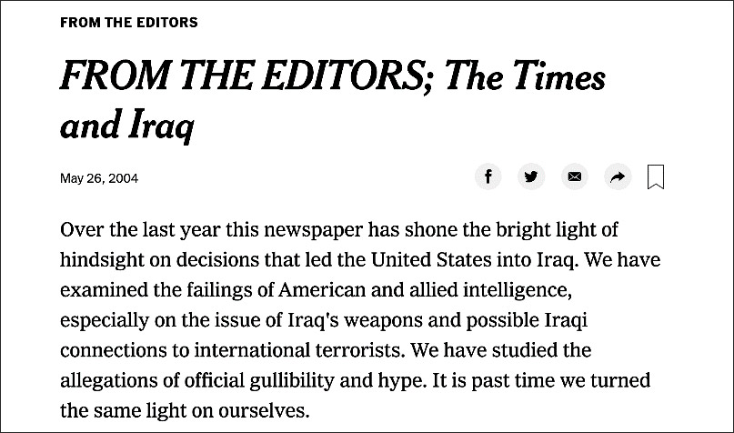 The New York Times publica um pedido de desculpas