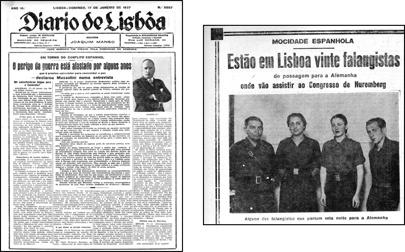 Na imprensa nacional e estrangeira, o apoio dos regimes fascistas alemão e italiano a Franco tornava-se impossível de esconder