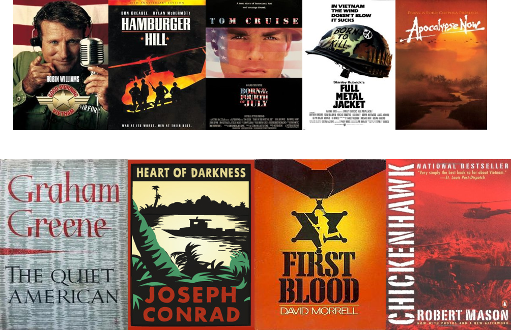 A guerra do Vietname e as suas estórias deram origem a de mais de 750 romances e 250 filmes.