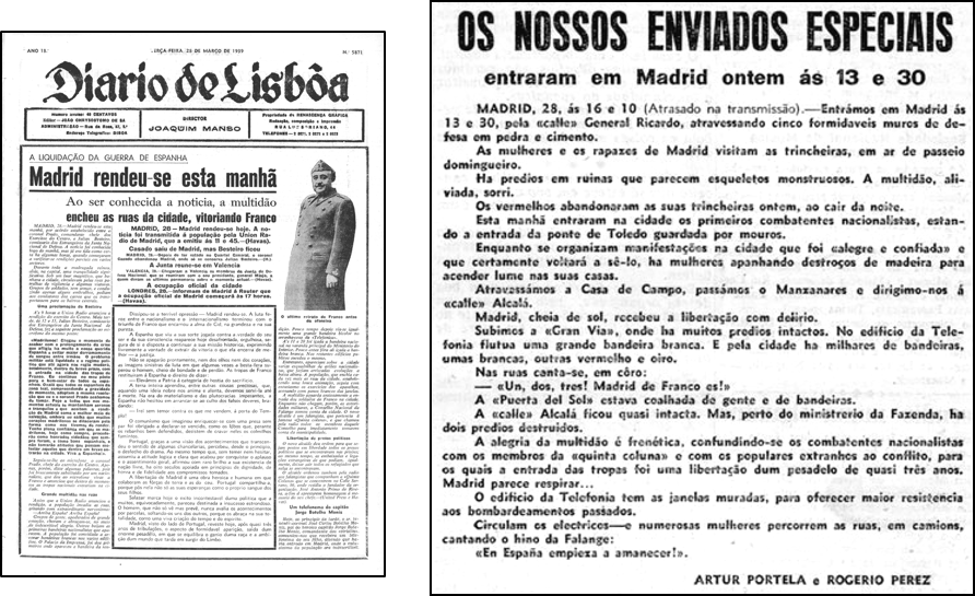 Em março, chegava a vez de Madrid se render. Por esta altura, os enviados portugueses em Espanha contavam-se às dezenas